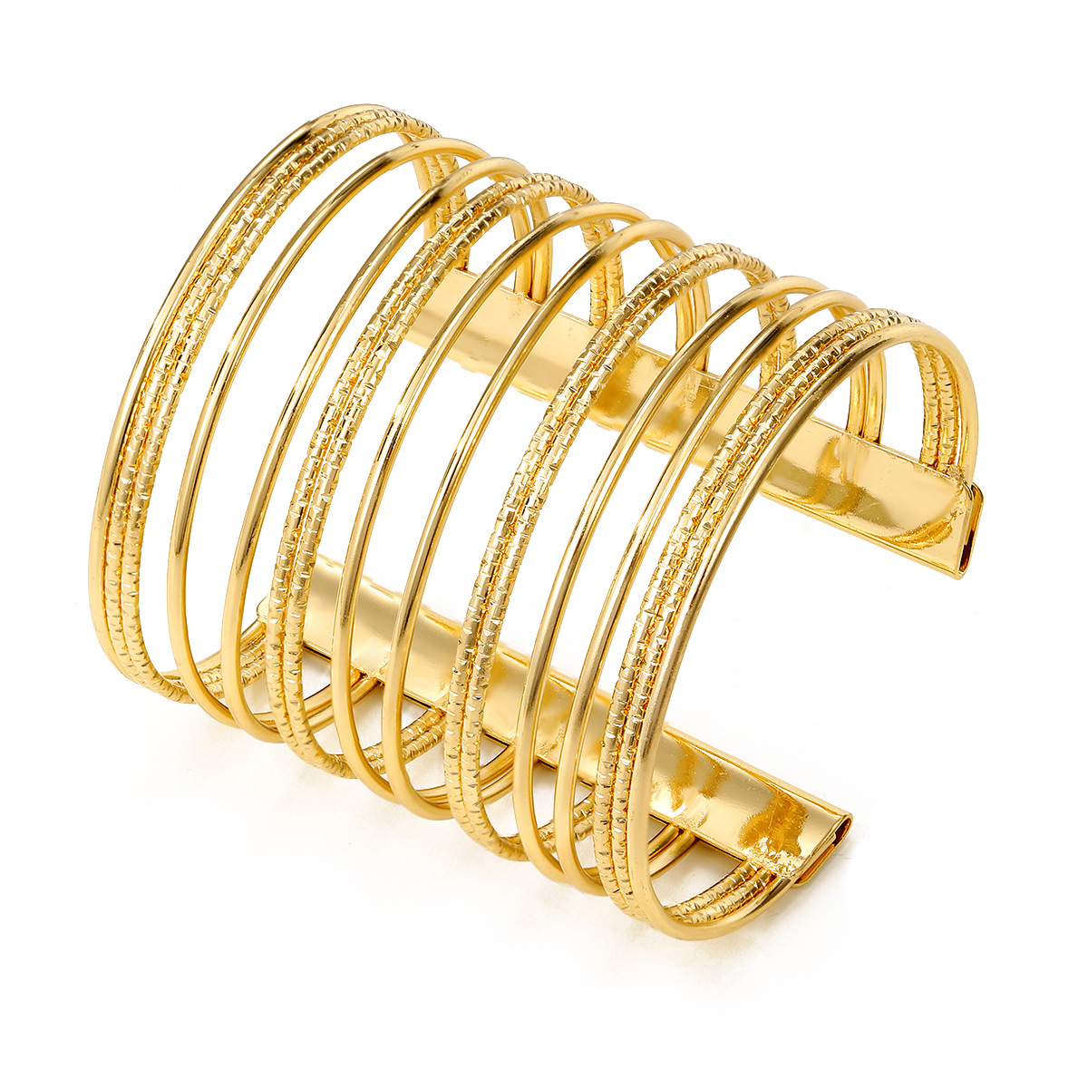 Fashion Exaggerated Multi-layer Frosted Open-end Bracelet
