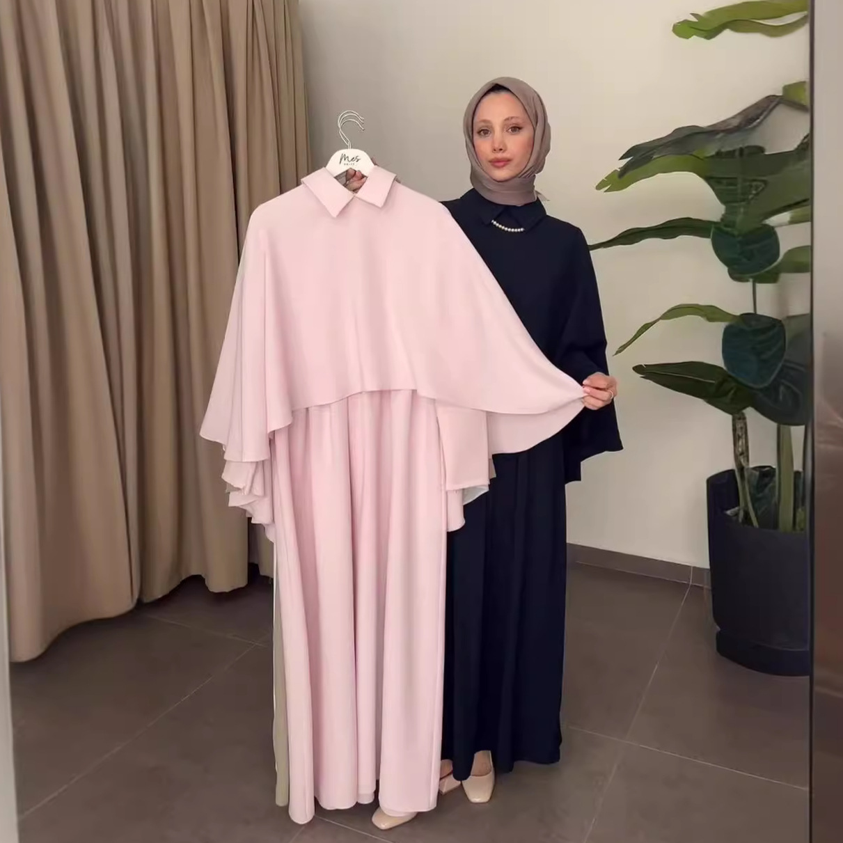 Loose Short Gown Dress Two-piece Suit