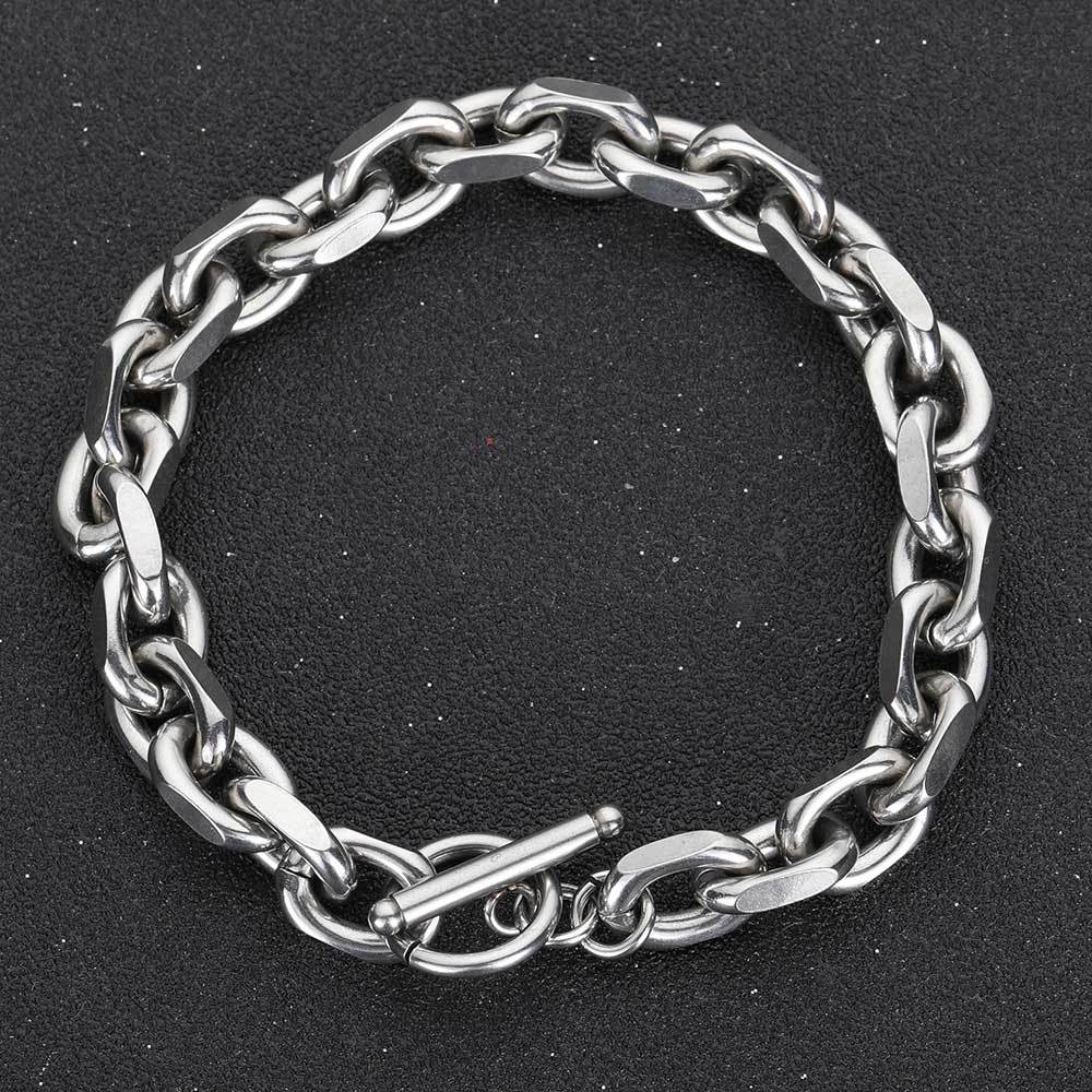 Stainless Steel Cross Chain O-shaped Chain Bracelet Necklace Trendy