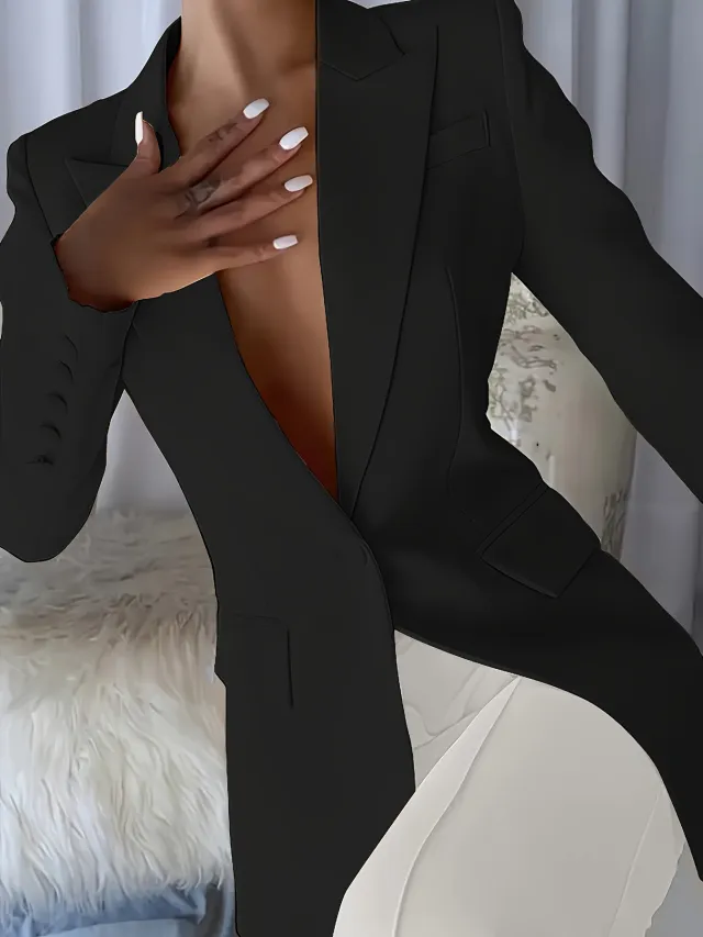 Elegant Slim fit Banquet Dating Easy Matching Coat Black - Shop at LoveMi