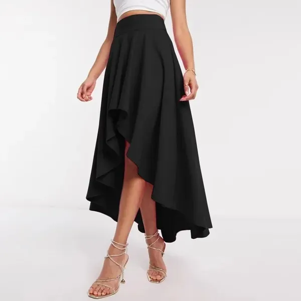 Women's Asymmetric High Waist Dress Black - Shop at LoveMi