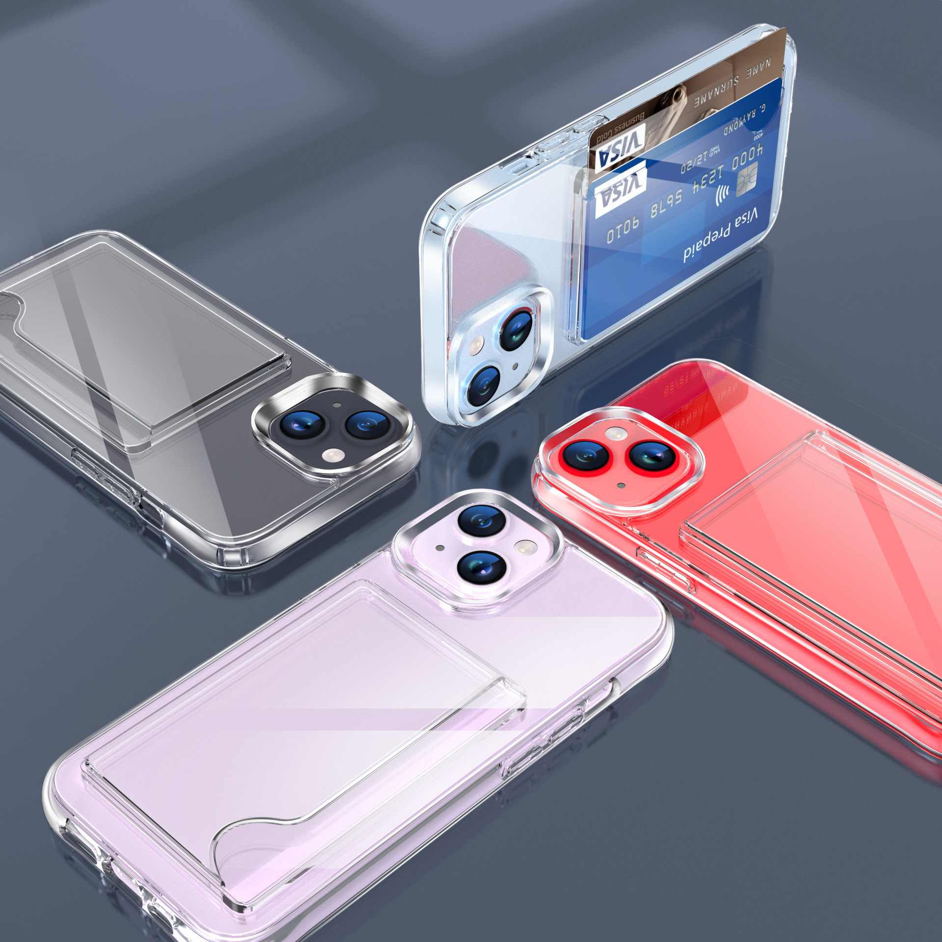 Acrylic Two-in-one Transparent Card Holder Phone Case - Image 2