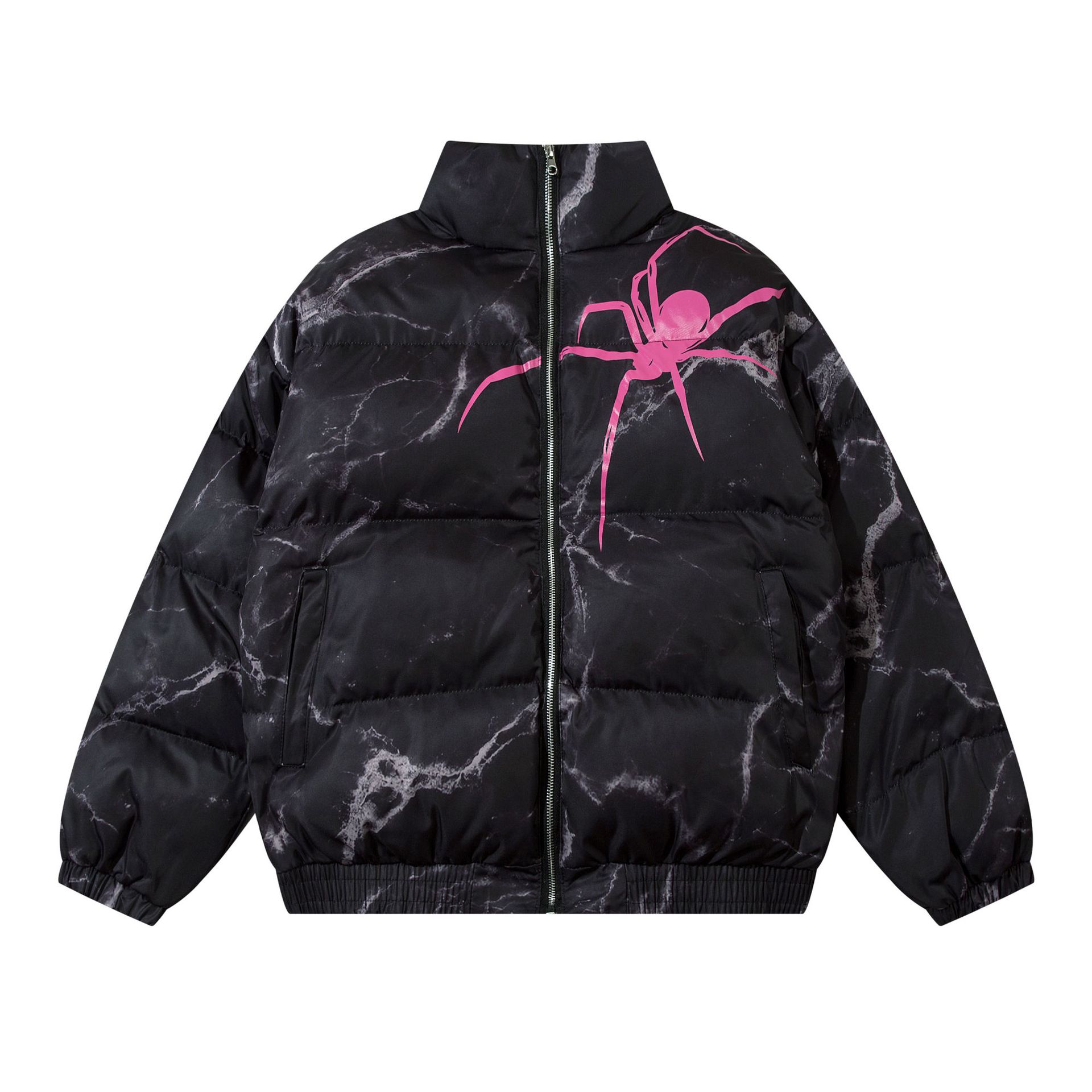 Printed Loose Cotton Jacket Men's And Women's Hip Hop Couple Coat