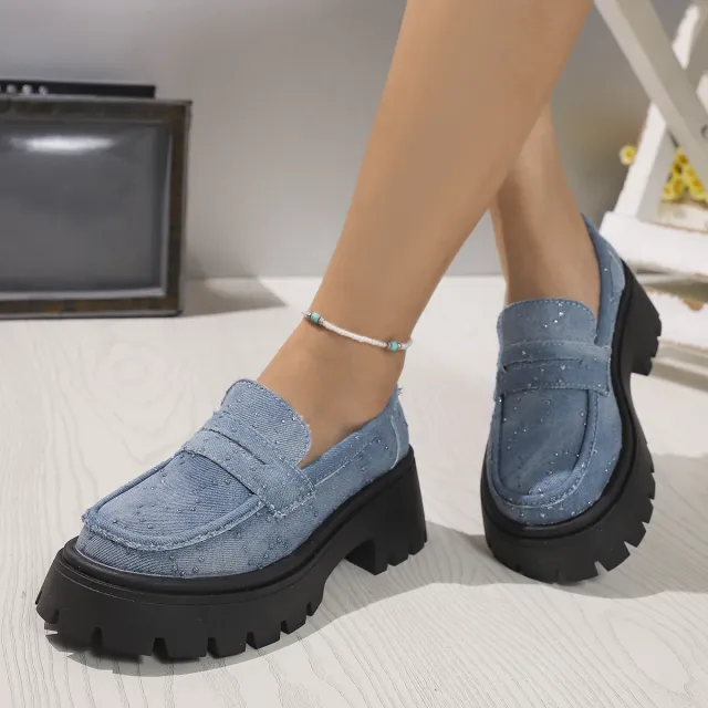 Low top Casual Comfortable Slip on Lofter Loafers Blue - Shop at LoveMi