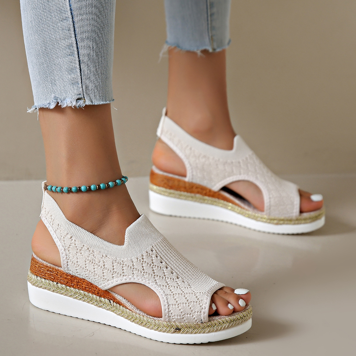 Fabric Slip-On Sandals, picture 3 of 8
