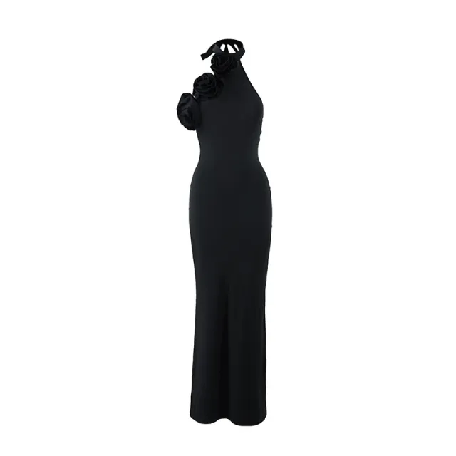 Sexy Chic Halter neck Backless Slit Dress Black - Shop at LoveMi