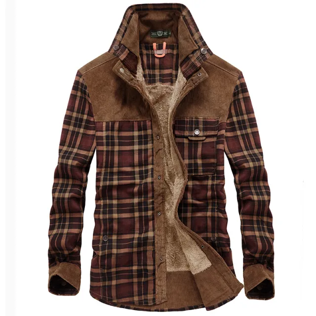 Pure Cotton Warm Leisure Shirt Brown - Shop at LoveMi