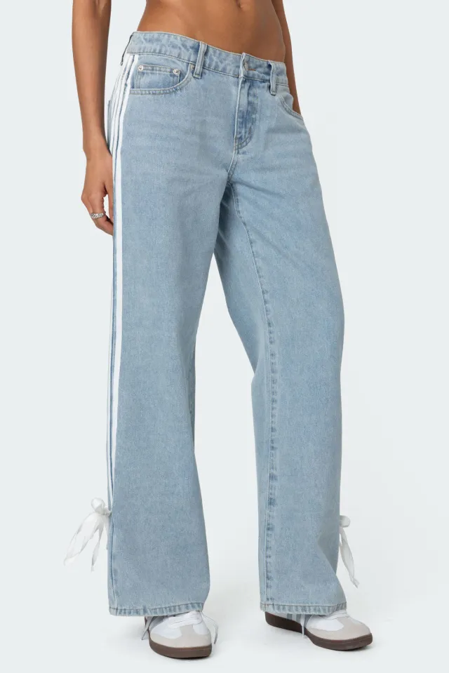 Women's Fashionable Loose fit Wide leg Jeans Light Blue - Shop at LoveMi