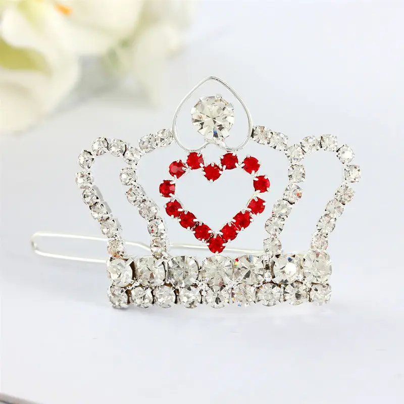 Rhinestone Small Crown Barrettes Dogs and Cats Supplies