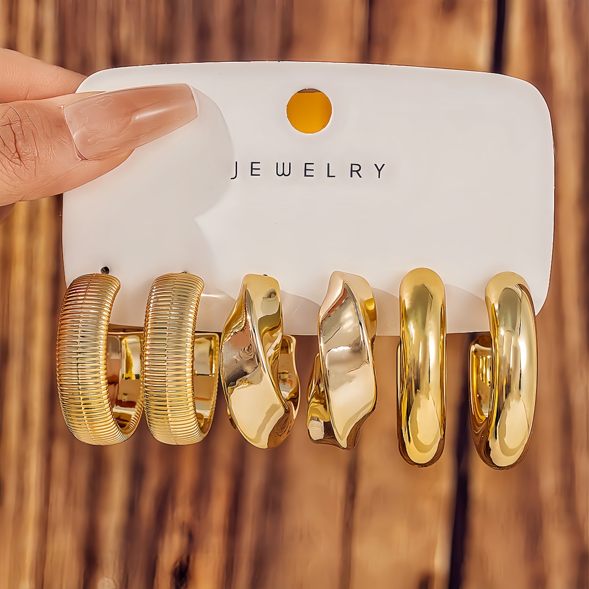 Fashionable Tassel Simple Creative And Personalized C-Shaped Waterdrop Stud Earrings