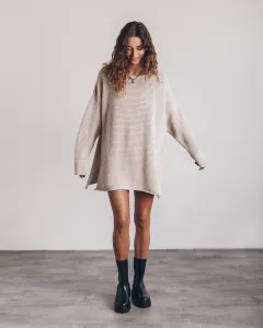 Women's Twist Thread Loose All-match Round Neck Sweater - Apricot - View 1