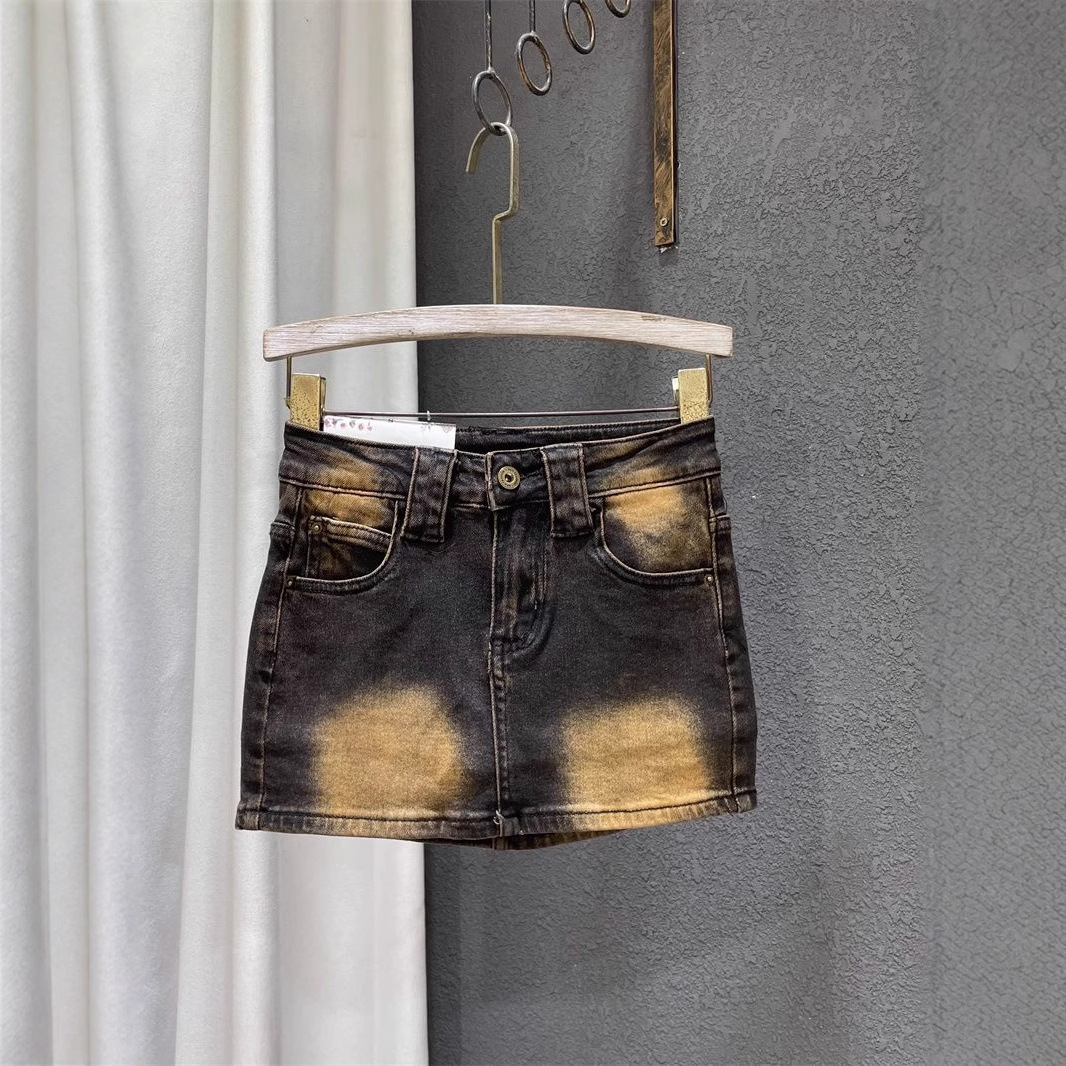 Womens Retro All-Match Sassy Denim Skirt