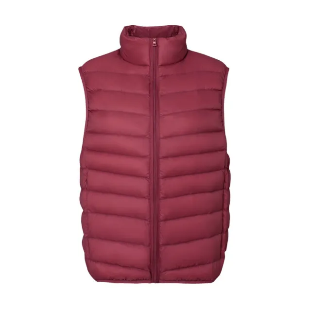 Stand Collar Outer Wear Slimming Plus Size Down Vest Vest Wine Red - Shop at LoveMi