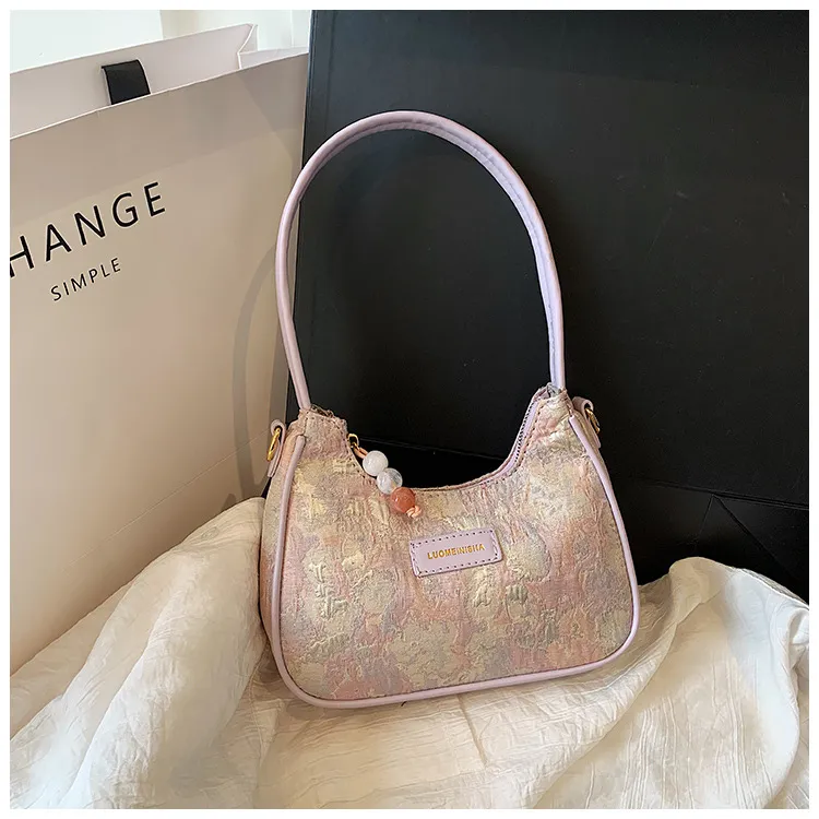 French Fashion Handbag Shoulder Underarm - Purple