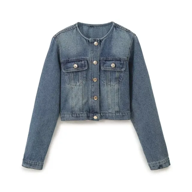 Women's Clothing Fashion Short Denim Jacket Coat Blue Coat - Shop at LoveMi