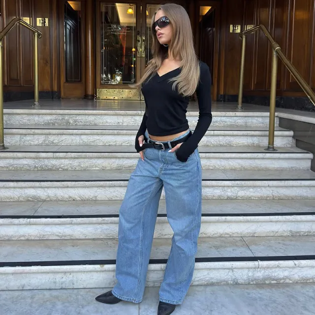 Slim Fit V neck Slimming Slim Fit Inner Wear Waist controlled Long Sleeves Black - Shop at LoveMi