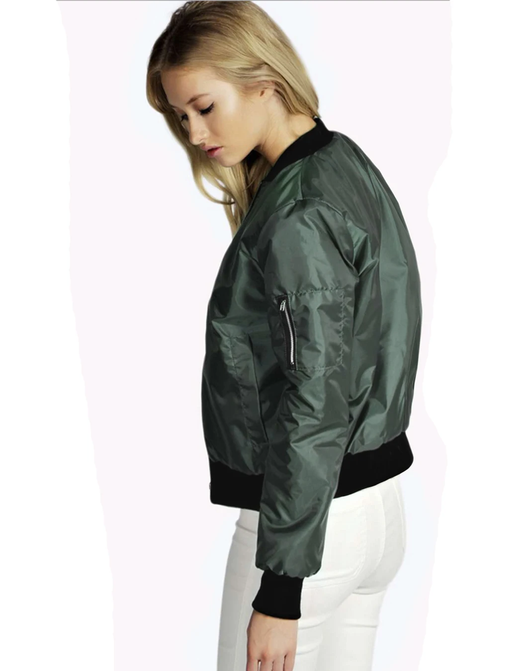 Title 8, Solid Color Short Fashion Zip Jacket