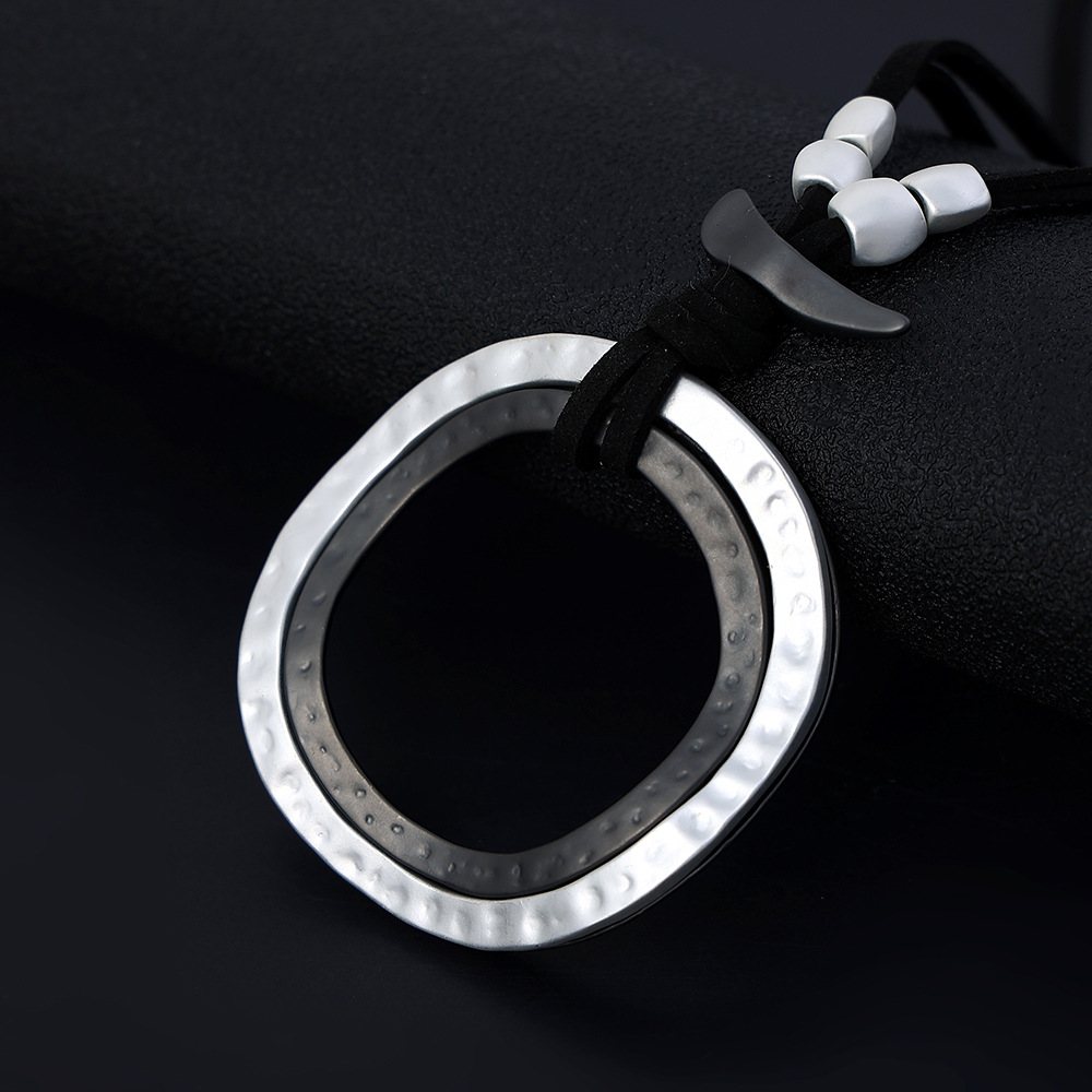 Geometric European And American Ladies Autumn Winter Retro Simple Long Sweater Chain