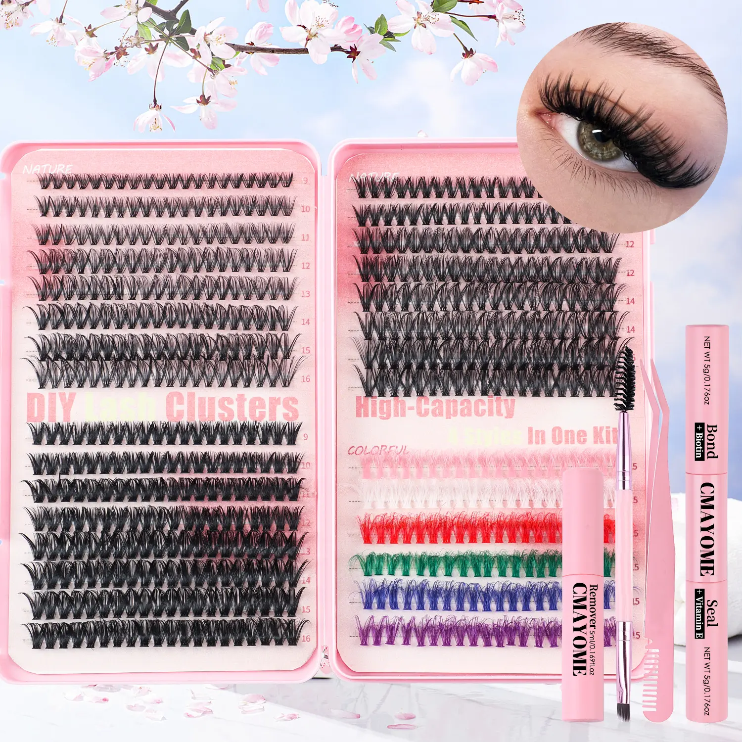 DIY Eyelash Book Single-Cluster Colored False Eyelashes