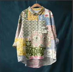 Bamboo Linen Printed Fashion Polo Collar Shirt - Xl24053 Hyh57-4Xl - View 1