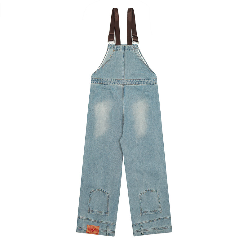 Title 2, Retro Flip-down Denim Brace Wide Leg Straight C...