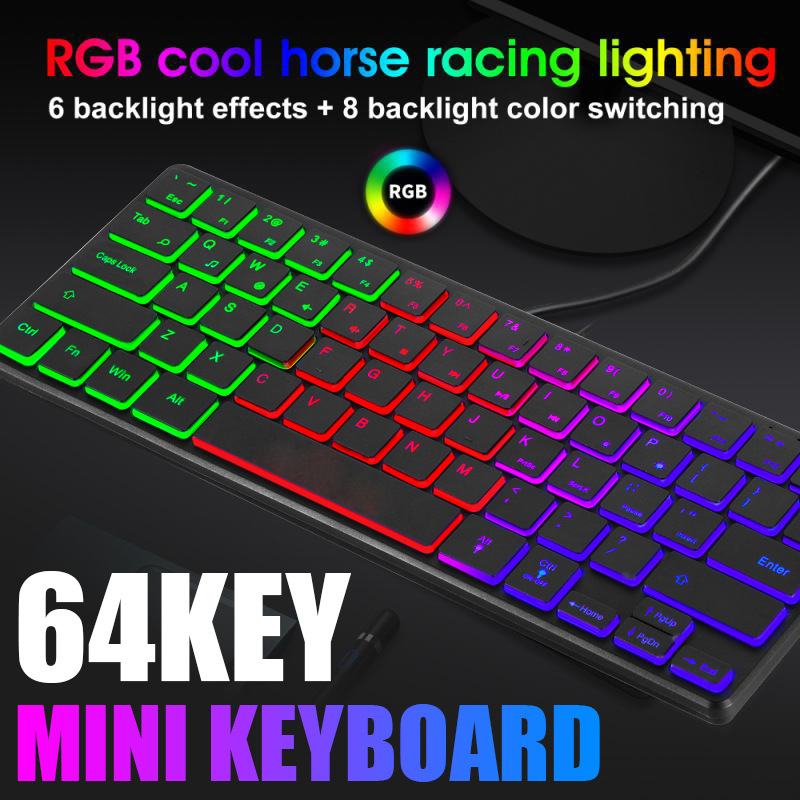 Teclado Gaming Alámbrico Iluminado 64 Teclas - imagen 1