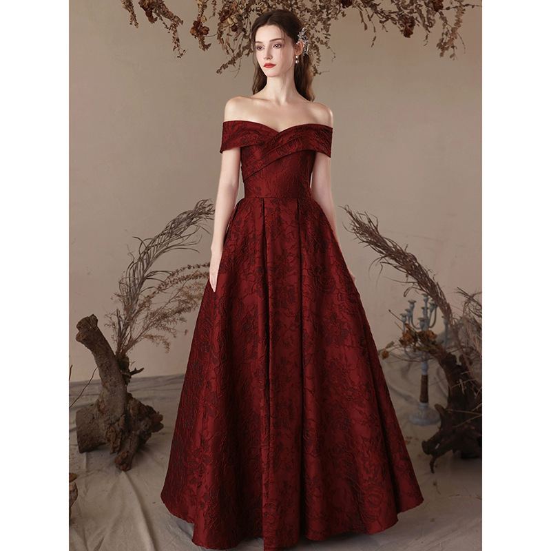 Off-shoulder Printed Satin Toast Clothing