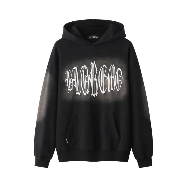 Faded Letters Three dimensional Embroidered Pullover Sweater Black - Shop at LoveMi