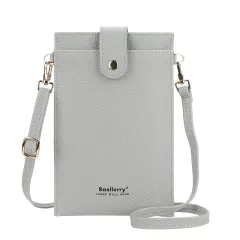 Women's Wallet Multiple Card Slots Zipper Crossbody - Grey - View 1