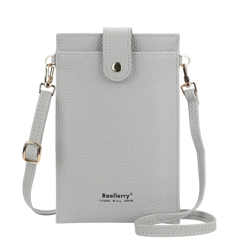 Women's Wallet Multiple Card Slots Zipper Crossbody - Grey