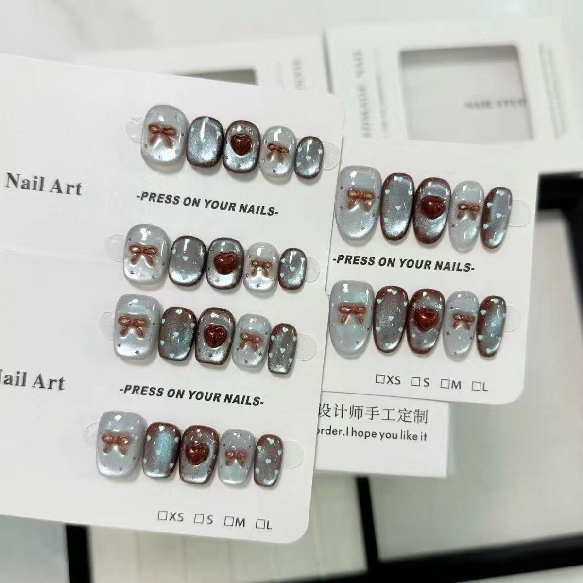 Cute Bow-knot Handcrafted Wearable Nail Tips