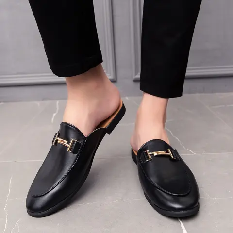 Half Slippers Personality Wear British Style Closed Toe Without