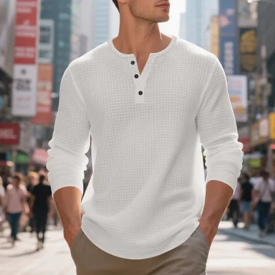Henry Long Sleeve Retro Bottoming T-shirt
