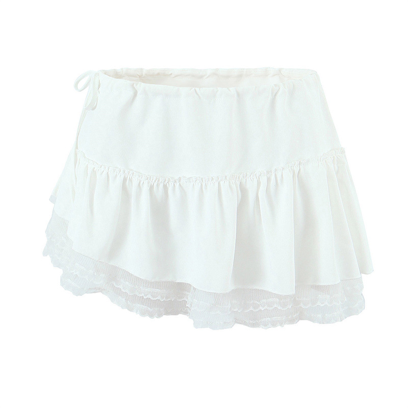 European And American Style French Elegant Style Fashion Casual V-neck Backless Lace Up Halterneck Vest Short Skirt