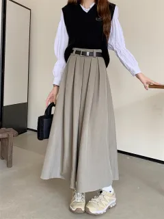 Women's All-matching Slim Fit Temperament Midi Skirt - Light Khaki - View 1