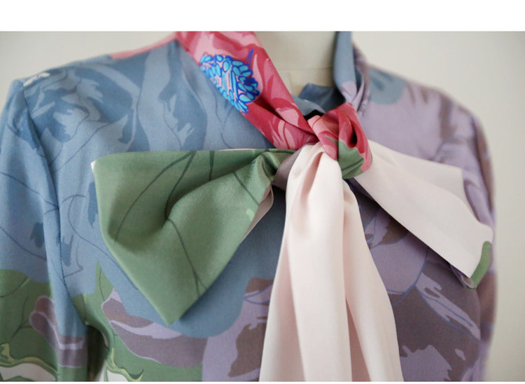 Women's Bow Tie Printed Shirt