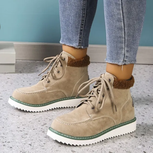 Solid Color Women's Snow Warm Booties Khaki - Shop at LoveMi