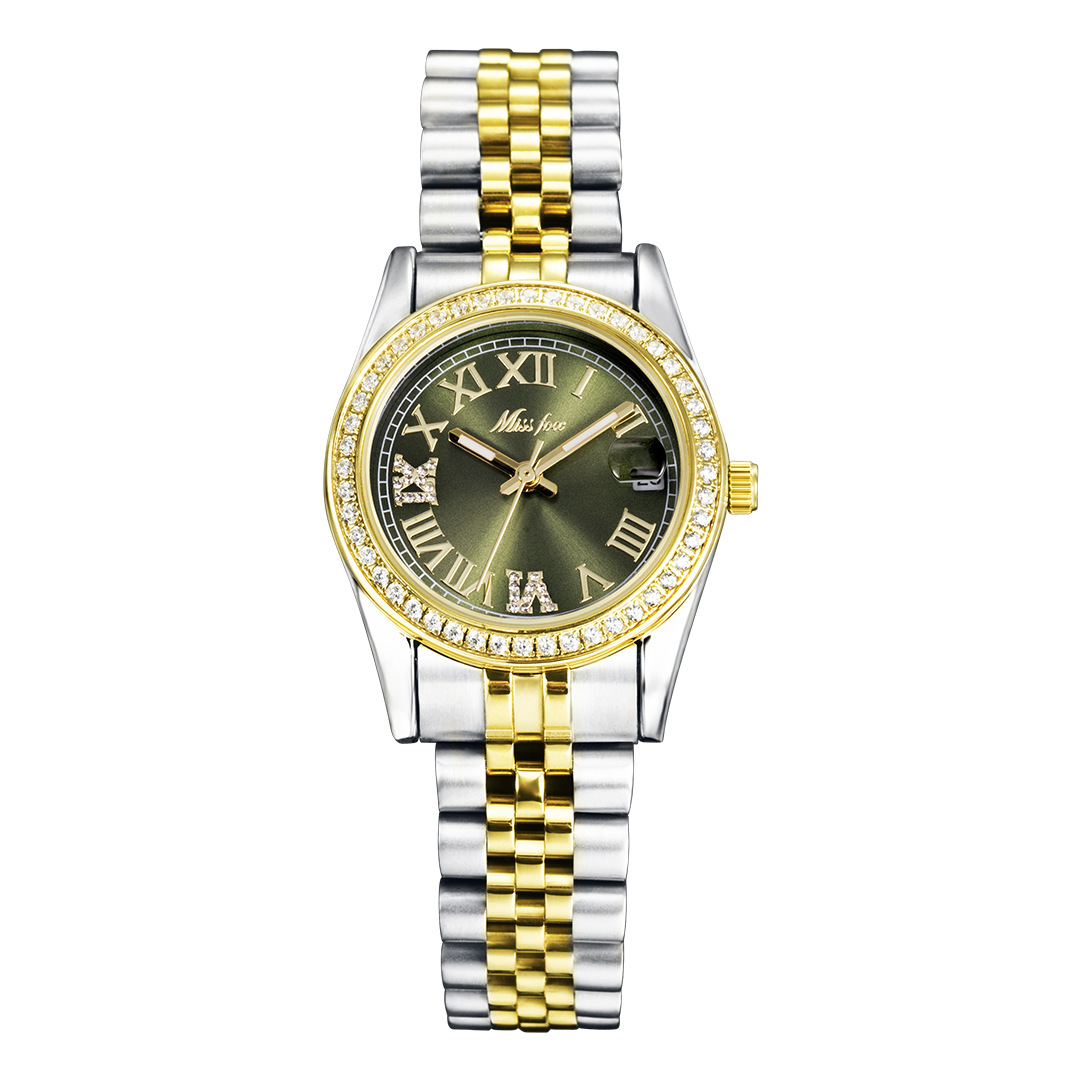 Womens Stylish Minimalist Elegant Luminous Stainless-steel Watch With Diamond Accents 5