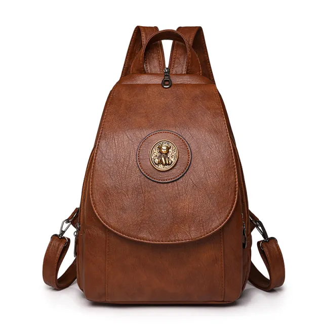 Simple Large Capacity Crossbody Chest Bag Leisure Travel Small Backpack Brown - Shop at LoveMi