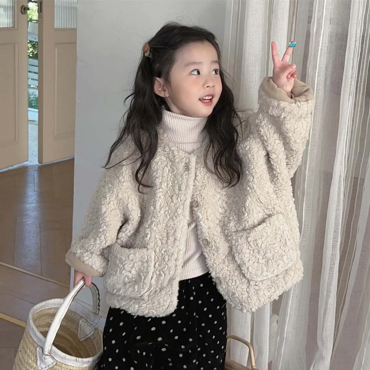 Winter One-piece Fleece Double-sided Clothing, Warm Cotton-padded