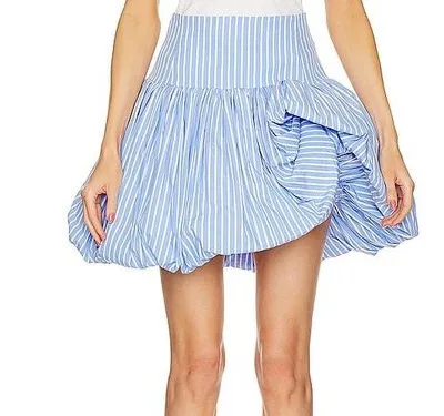 Womens European And American style Striped Skirt Blue - Shop at LoveMi