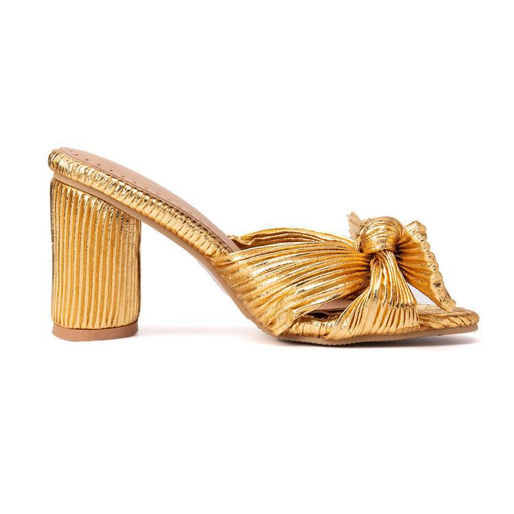 Satin Lantern-Pleated Sandals, picture 9 of 10