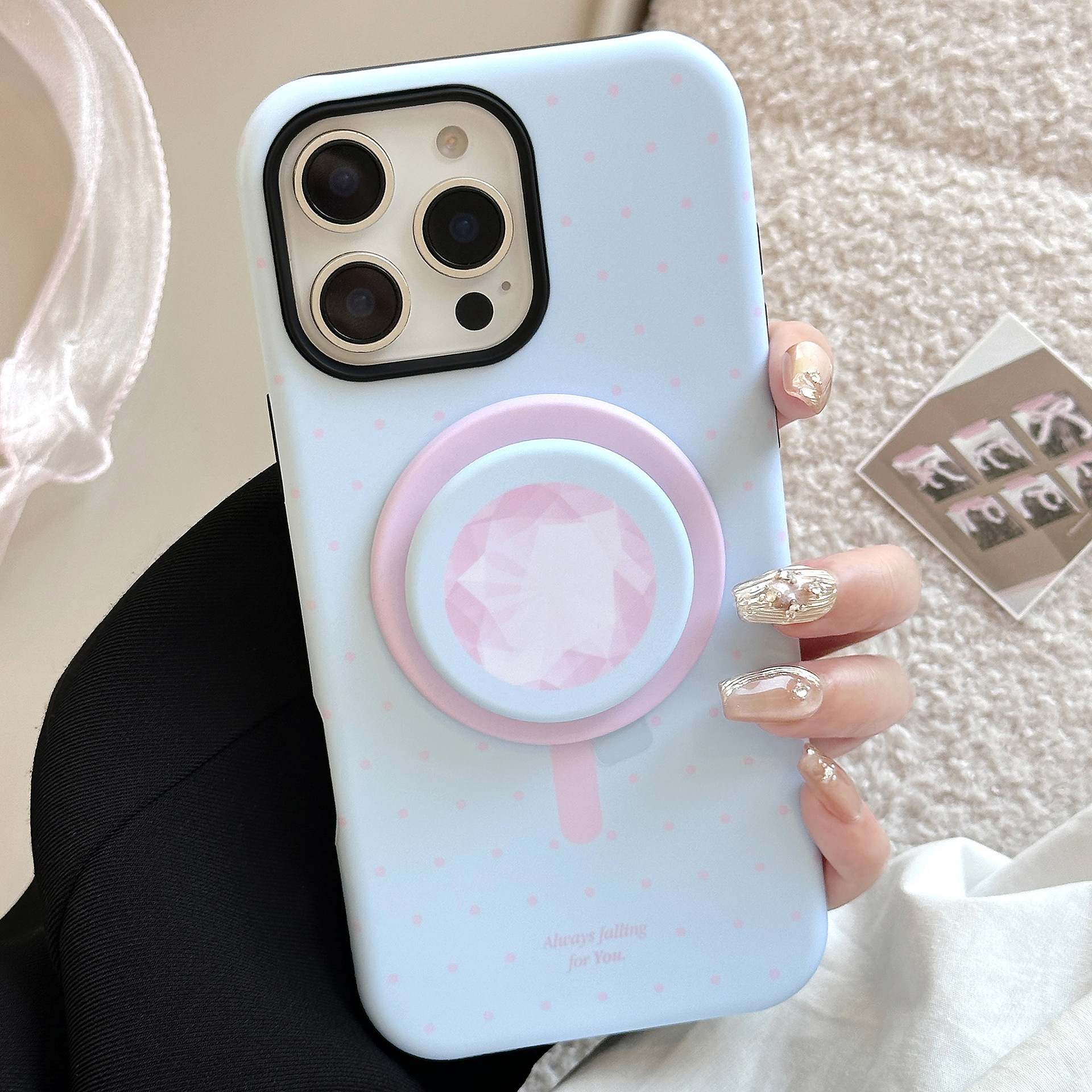 Colorful Diamond Magnetic Mount Phone Case