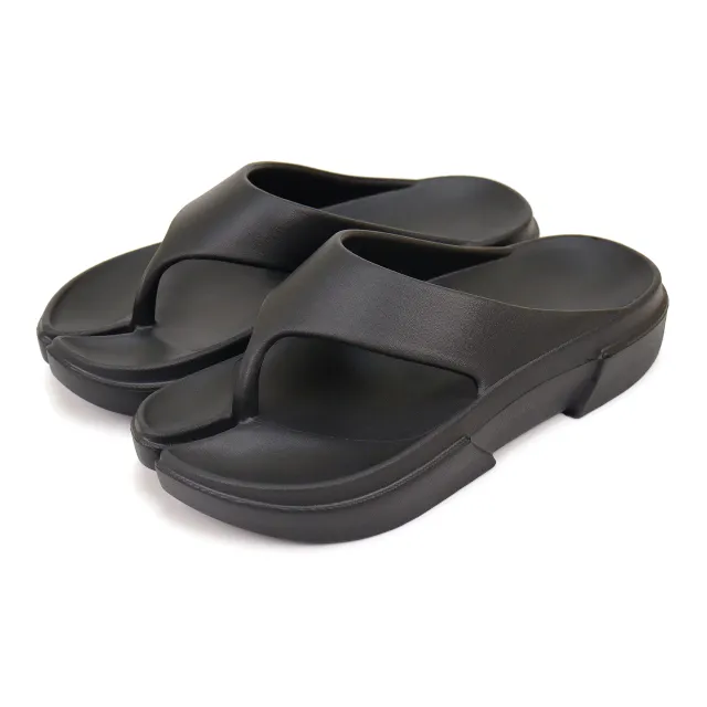 Thick soled Horseshoe Flip Flops Comfortable Soft Couple Black - Shop at LoveMi