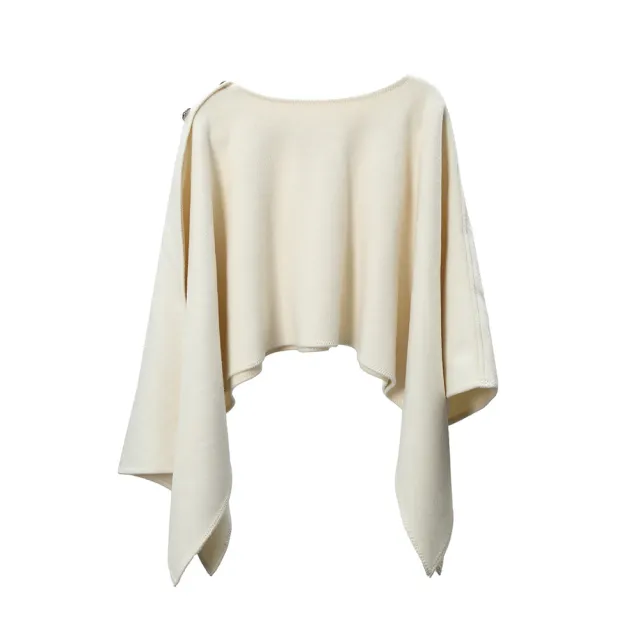 New Spring, Autumn And Winter Button Shawl White - Shop at LoveMi