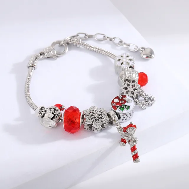 Christmas Big Hole Beaded Bracelet Christmas Crutches - Shop at LoveMi