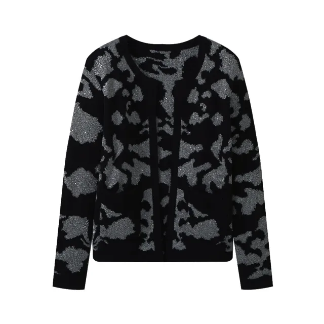 European And American Style Beads Decoration Metal Color Thread Knitted Coat - Shop at LoveMi