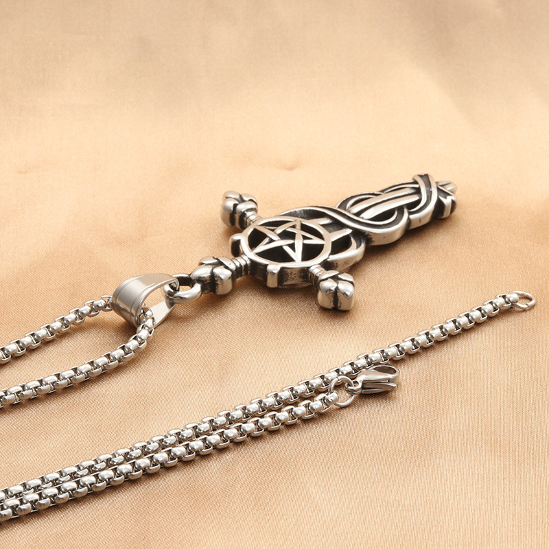 Titanium Steel Cross Sword Pendant, picture 3 of 4