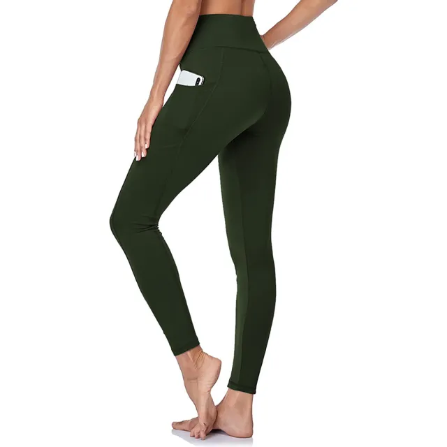 High Waist Belly Contracting Yoga Pants Soft Sports Abdominal Pants Army Green - Shop at LoveMi