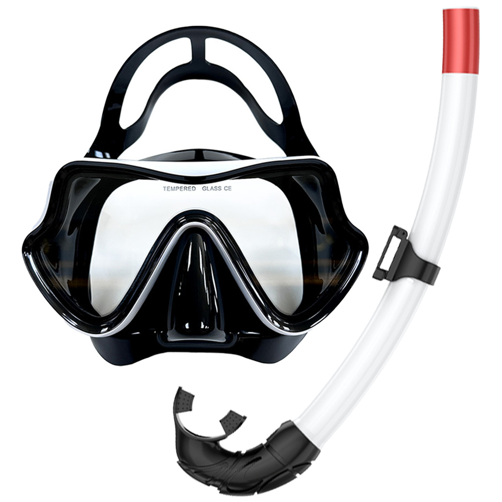 Adult diving mask set with snorkel and breathing tube (free